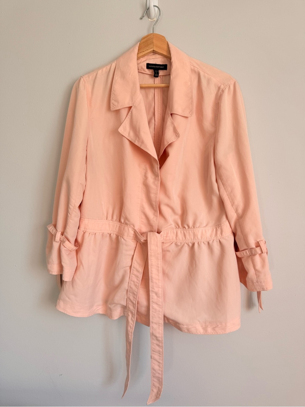 Banana Republic Peach Belted Jacket Blouse Size L